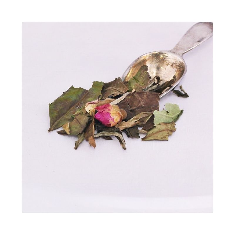 502.Pai Mu Tan&Roses(50g) - white tea with rose buds - PIAG The Fresh Tea Art&Craft - 2