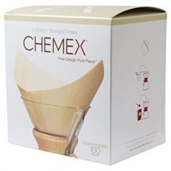 Chemex Filtry Papierowe Brązowe, Kwadratowe 6, 8, 10 Filiżanek FSU-100