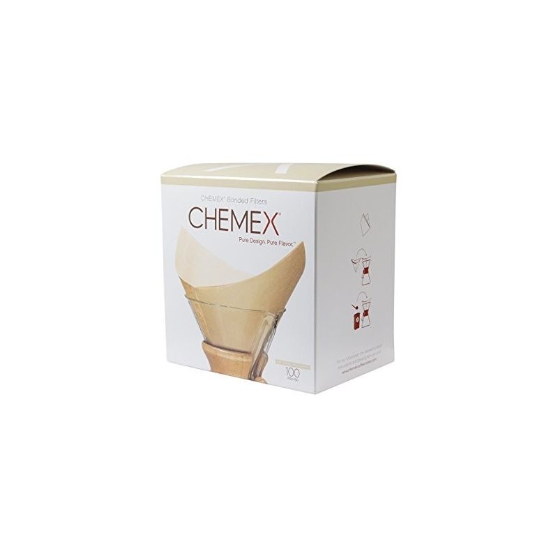 Chemex Filtry Papierowe Brązowe, Kwadratowe 6, 8, 10 Filiżanek FSU-100