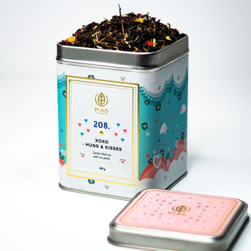 208. XOXO- Hugs& Kisses (100g) - black tea with rose - Piag The Fresh Tea - 1