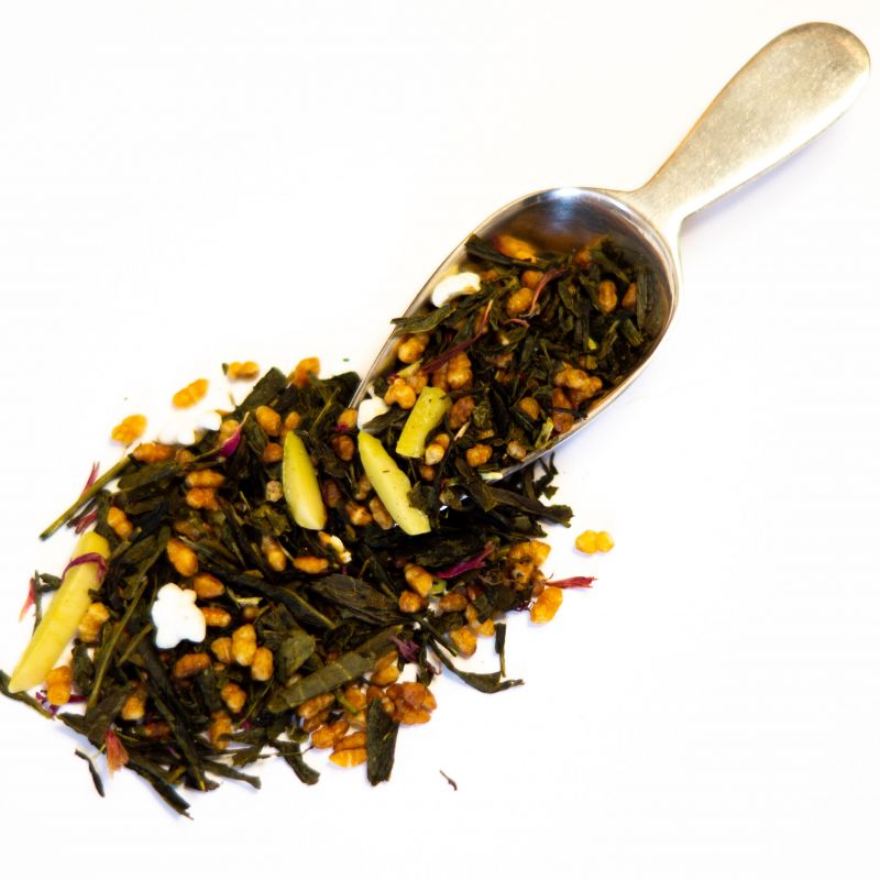 403. Japanese Sakura (250 g torba) - japońska zielona herbata z wiśnią i migdałami - Piag The Fresh Tea