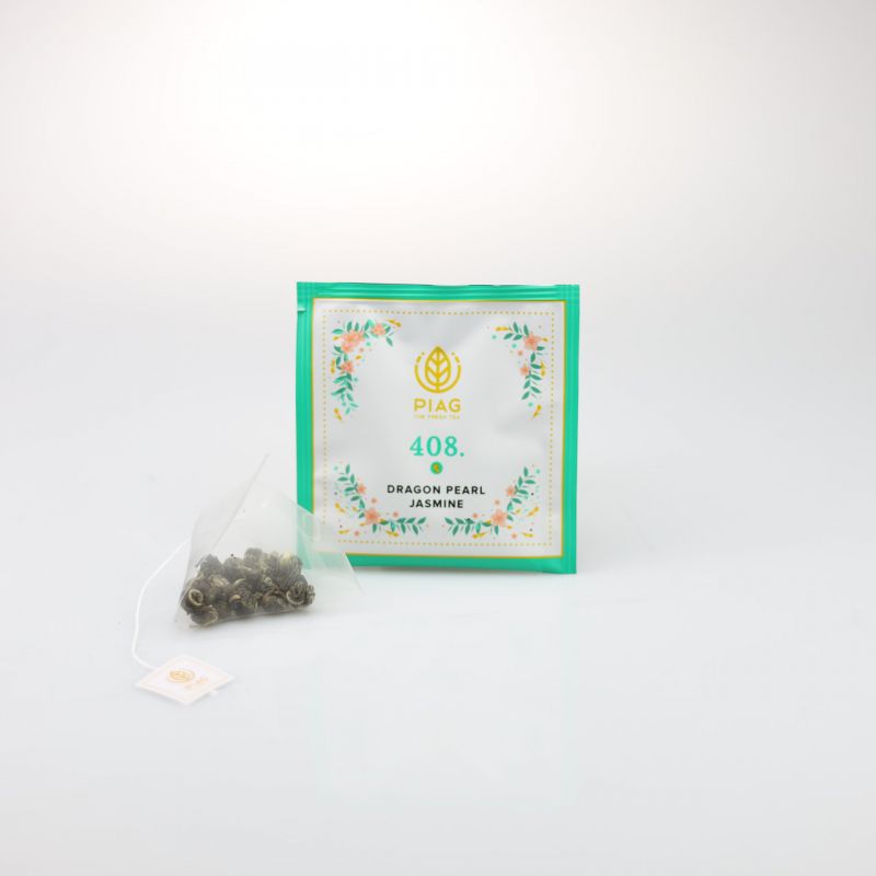 408.Dragon Pearl Jasmin 15ct - Green Jasmine Pearls PIAG The Fresh Tea - 9