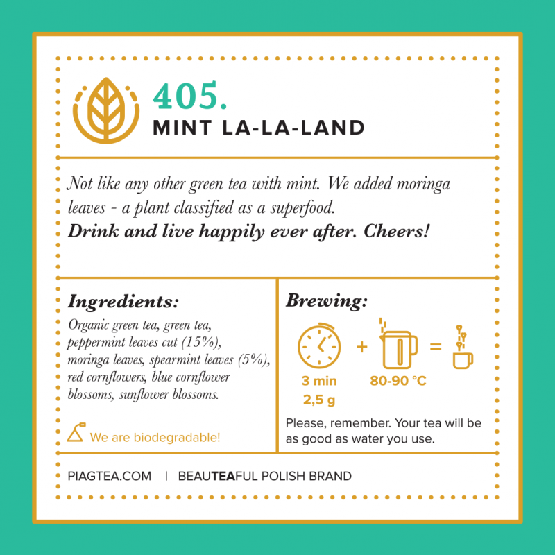 405. Mint La La Land 50ct -Green tea with mint PIAG The Fresh Tea - 5
