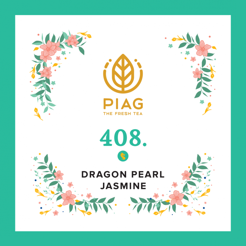 408.Dragon Pearl Jasmin 50ct - Green Jasmine Pearls PIAG The Fresh Tea - 6