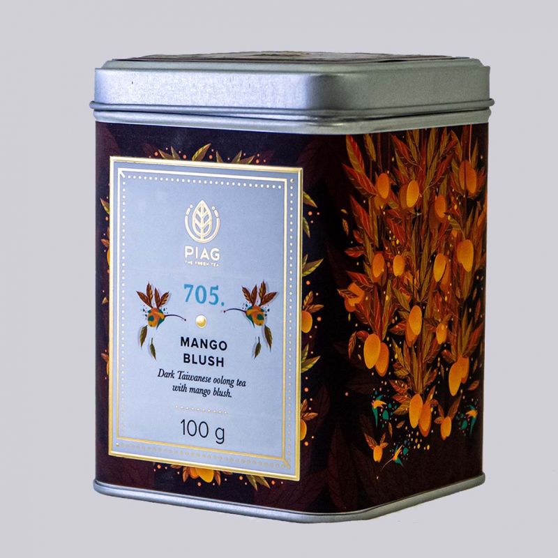 705.Mango Blusch (80 g tin) - dark Taiwanese oolong with mango blush - Piag The Fresh Tea - 3