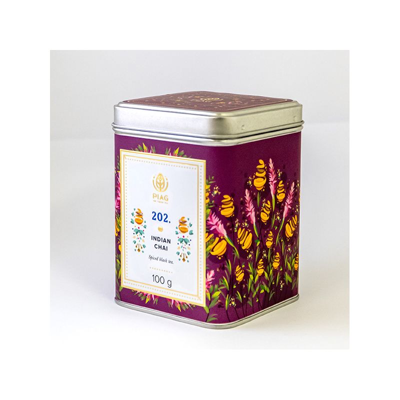 - 202.Indian Chai (100 g puszka) - czarna herbata z przyprawami korzennymi - Piag The Fresh Tea - Herbaty PIAG TEA
